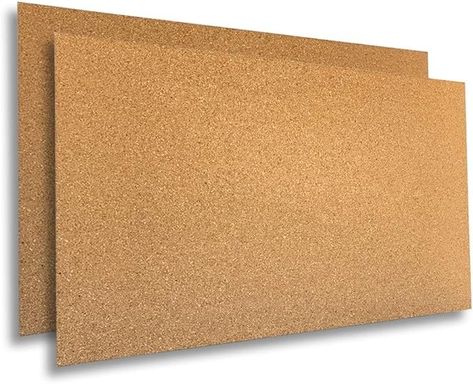 Amazon.com: Cork Sheets - 24" x 36" x 1/4", 100% Natural (2-Pack, 1/4-inch-thick, w/Adhesive Strips) : Industrial & Scientific Cork Wall Ideas, Cork Board Wall, Cork Sheet, Interior Finishes, Cork Bulletin Boards, Framed Cork Board, Cork Wall, Cork Diy, Boys Rooms