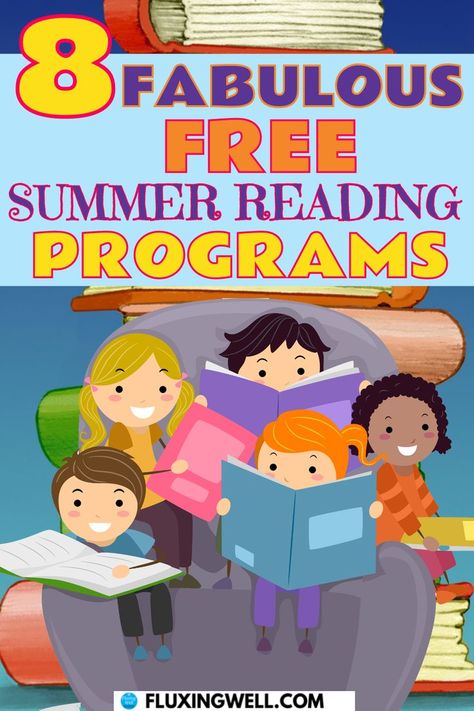 8 Fabulous Free Summer Reading Programs in 2024 kids with books reading Summer Reading Program Ideas, Reading Program Ideas, Summer Book Challenge, Kids Summer Reading Challenge, Reading Programs For Kids, Summer Reading Activities, Reading Rewards, Reading Incentives, Summer Reading Challenge