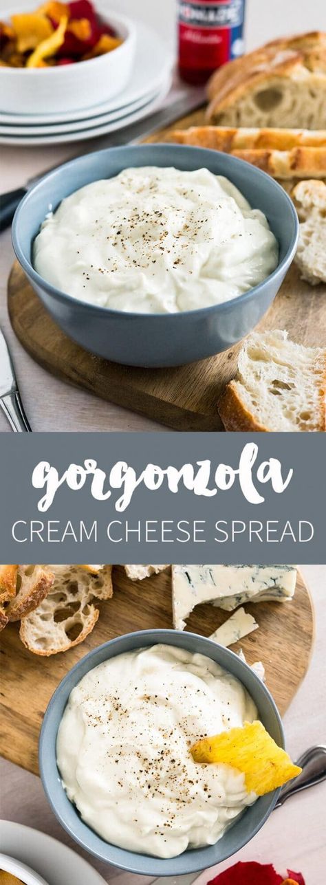 Gorgonzola Cheese Dip, Gorgonzola Dip Recipes, Cheese Spread Board, Gorgonzola Dip, Gorgonzola Cheese Recipes, Gorgonzola Cheese, Cream Cheese Dips, Cream Cheese Spreads, Cheese Spread