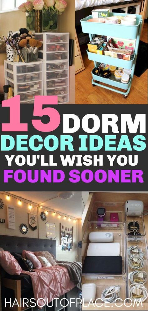 Maximize Dorm Space, Teen Dorm Room Ideas, Dollar Tree Dorm Decor, Dorm Room Pantry, Ways To Decorate Your Dorm Room, Dorm Neccesities, College Dorm Room Organization Ideas, Shared Dorm Room Ideas Small Spaces, Dorm Nessesities