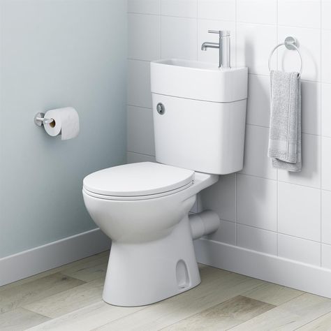 Baystone 2 in 1 Toilet Basin Combo Combined Toilet & Sink, Space Saving Cloakroom Once Piece Toilet Tap + Waste Included Toilet Basin Combo, Toilet Sink Combo, Sink Toilet Combo, Space Saving Toilet, Toilet Basin, Once Piece, Small Toilet Room, Toilet Sink, Toilet Room