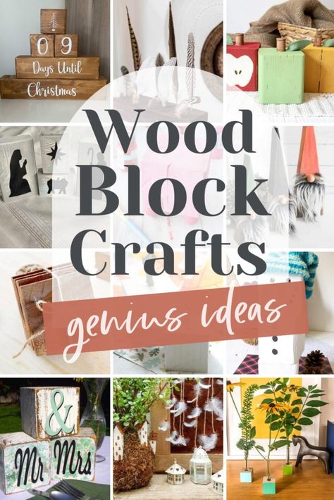 Dive into 30+ genius wood block crafts! Explore our Pinterest board for creative and stylish ways to transform simple blocks into stunning decor and gifts. From playful designs to elegant pieces, find inspiration for your next DIY project. Let's unleash the potential of wood blocks! Wood Block Decorations, Reversible Wood Blocks, Scrap 4x4 Projects Diy, Wood Board Crafts Diy Projects, 2 X 12 Wood Projects, Easy Diy Wood Crafts To Sell, Crafts With Small Pieces Of Wood, Butcher Block Crafts, Crafts With Blocks Of Wood