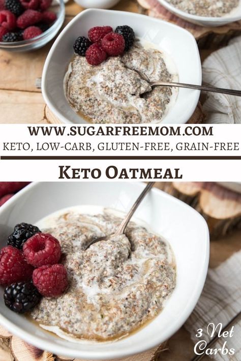 Sugar Free Low Carb Keto Oatmeal Hot Breakfast Cereal, Low Carb Oatmeal, Low Carb Cereal, Keto Oatmeal, Bright Line Eating Recipes, Keto Cereal, Healthy Breakfast Snacks, Low Carb Low Sugar, Sugar Free Low Carb