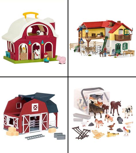 19 Best Farm Toys For Kids To Buy In 2023 Toy Farm Set Up Ideas, Toys For Kids Who Live On A Farm, Wooden Farm Toys, Wooden Toy Barn Target, Barn Figurine, Farm Animal Toys, Toy Farm, Animals And Nature, Toy Barn