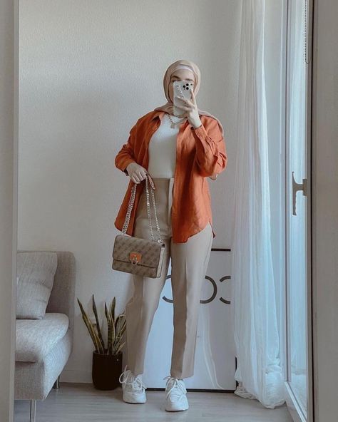 White Shirt, Ootd, Fashion Outfits, Orange, White