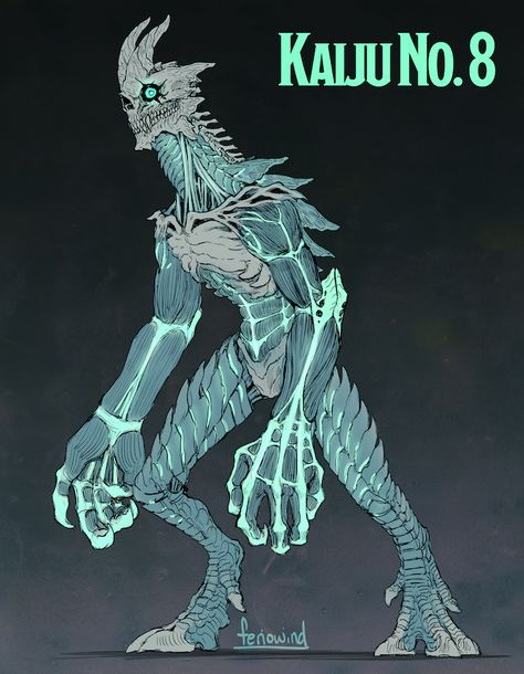 Humanoid Kaiju Concept Art, Kaiju Character Design, Kaiju Art Character Design, Kaiju Oc Art, Kaiju No 8 Characters, Kaiju Number 8, Kaiju No 8 Fanart, Kaiju Aesthetic, Human Kaiju