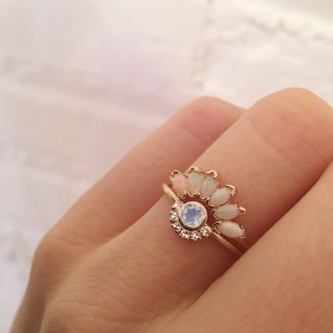 A show stopping, breathtakingly gorgeous opal ring! - Solid 14 rose karat gold - 4x2mm natural bezel set Australian Opals Fine jewelry pieces by this designer are specially made for you. Please allow up to 1 week for shipment. For specific shipping estimates, please contact customerservice@melroso.com. Aztec Rings, Morganite Engagement Ring, Boho Ring, Sea Glass Jewelry, Vintage Bracelets, Engagement Rings Sapphire, Unique Engagement Rings, Opal Rings, 14kt Gold