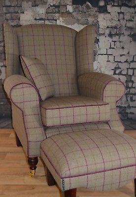 Cottage Armchair, Tartan Chair, Cottage Chairs, Brown Tartan, Fireside Chairs, Hearth Room, Cottage Living Rooms, Stylish Chairs, Tartan Fabric