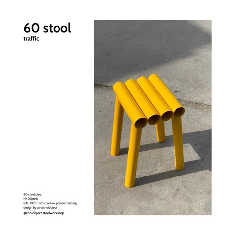 Choi Object (@choi.object) • Instagram photos and videos Steel Stool Design, Retail Concepts, Industrial Design, Photo Booth, Yellow, Furniture, Design