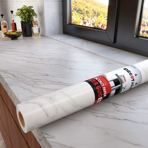 PRICES MAY VARY. Countertop Contact Paper Marble 🏚️ -【Size】：The size of each roll is 30"×120" (2.5ft×9.8ft), covers an area of 25 sq.ft. Strong coverage and available in a variety of sizes. Upgrade and thickened marble contact paper, more durable. 🏚️ -【Features】：Countertop contact paper, peel and stick wallpaper, with strong adhesion backing, just self adhesive! Removable wallpaper for easy repositioning without damaging decorative surfaces or leaving a sticky residue. It is very friendly to b Countertop Vinyl, Countertop Contact Paper, Bathroom Vanity Drawer, Grey Textured Wallpaper, Marble Contact Paper, Wallpaper For Kitchen, Diy Home Upgrades, Countertops Marble, Bathroom Vanity Drawers