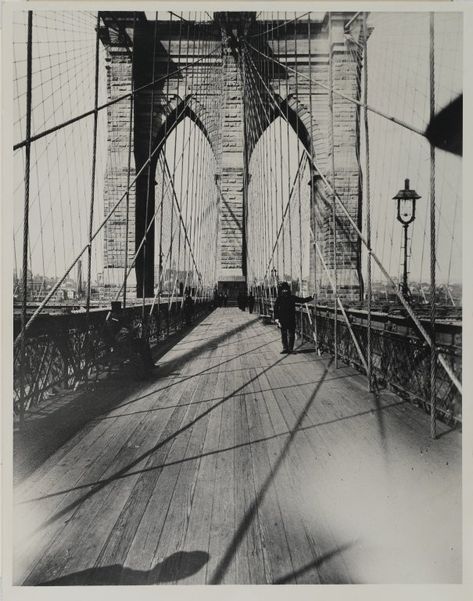 Turn of the Century Brooklyn Museum Of Art, Vintage Photography Women, Nyc History, River Bridge, East River, Silver Print, Gelatin Silver Print, Suspension Bridge, Vintage New York