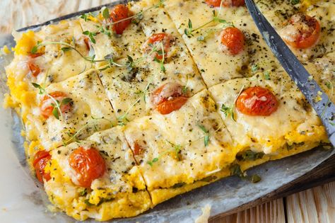 Baked Polenta Recipes, Polenta Lasagna, Creamiest Rice Pudding Recipe, Polenta Fritta, Polenta Pizza, Cheese Polenta, Italian Casserole, Baked Polenta, Braised Greens