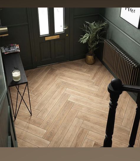 Tile Giant, Hall Tiles, Entrance Hall Decor, Victorian Hallway, Hall Flooring, Tiled Hallway, Herringbone Wood Floor, Hallway Flooring, Hallway Designs