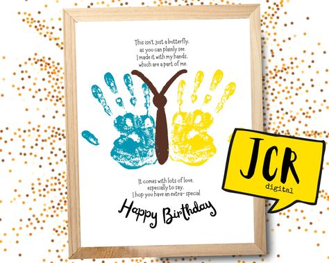 Birthday Handprint, Handprint Template, Happy Birthday Crafts, Craft Toddler, Handprint Poem, Birthday Poem, Craft Handprint, Toddler Craft, Keepsake Crafts