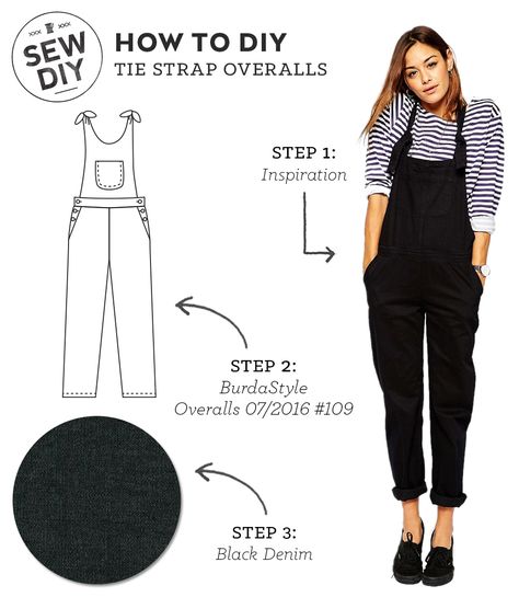 How to DIY Tie Strap Overalls | Sew DIY Diy Jumpsuit, Diy Outfits, Diy Tie, Beginner Sewing Projects Easy, Costura Diy, Sew Ins, Leftover Fabric, Clothes Diy, Sewing Projects For Beginners