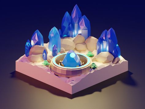 Low Poly Desert, 3d Isometric, 3d Map, Game Style, Poly Art, 3d Blender, Isometric Art, Low Poly Art, 3d Crystal