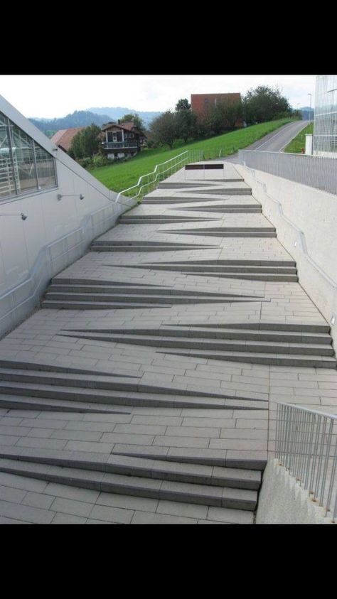 Landscape stairs & ramps Ramps Architecture, Ramp Stairs, Landscape Stairs, Ramp Design, Stairs Architecture, Outdoor Stairs, Have Inspiration, Staircase Design, Stairs Design