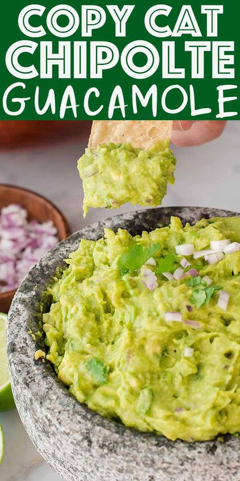 Guacamole Chipotle Recipe, Avacodo Recipe Dip, Best Guacamole Recipe Easy, Quamolie Dip, Chipotle Copycat Pico De Galo, Mexican Grill Recipes, Picky Vegan Recipes, Guacamole Recipe Chipotle, Side Dishes Party