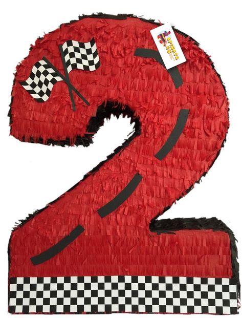 Car Pinata, Blaze Birthday Party, Red Race Car, Blaze Birthday, 2nd Birthday Party For Boys, Birthday Pinata, Race Car Themes, Hot Wheels Party, Red Race