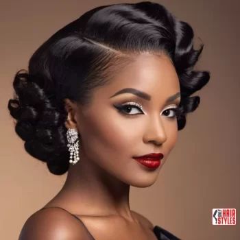 30 Top Hairstyles For Black Women (Trending For 2024) « Only Hairstyles Wedding Updo For Black Women, Vintage Hairstyles Black Women, Bridesmaid Hair Black Women, Black Wedding Hairstyles For Bride, Bridal Up Do, 1950s Black Hairstyles, Vintage Photoshoot Black Women, Elegant Hairstyles For Black Women, Great Gatsby Hair