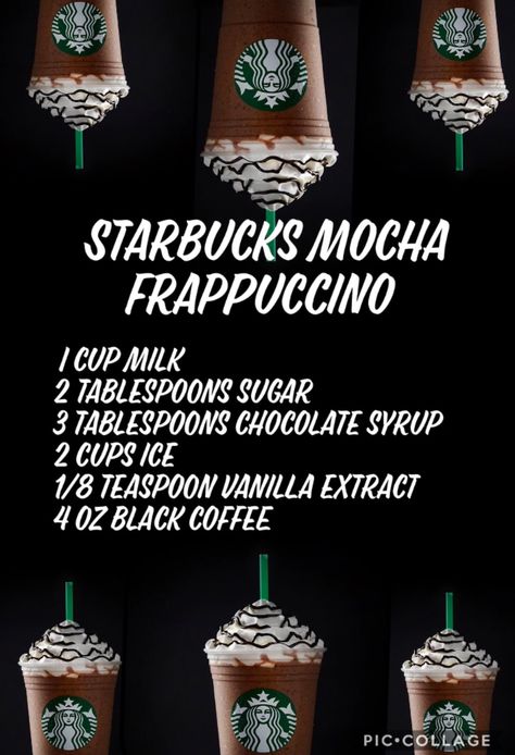 Starbucks Recipes Frappuccino Chocolate, Starbucks Mocha Drinks Recipes, How To Make Mocha Coffee At Home, Chocolate Frappe Recipe, Coffee Drinks Recipes, Chocolate Frappe, Cold Coffee Drinks Recipes, Mocha Frappe Recipe, Homemade Coffee Drinks