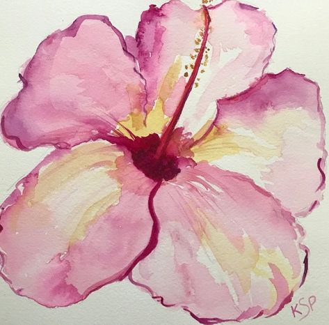 Hibiscus - Etsy Hibiscus Painting, Winsor And Newton, Professional Watercolor, Watercolor Paints, Gcse Art, Boarding School, Hibiscus Flower, Paint Print, Tattoo Inspo