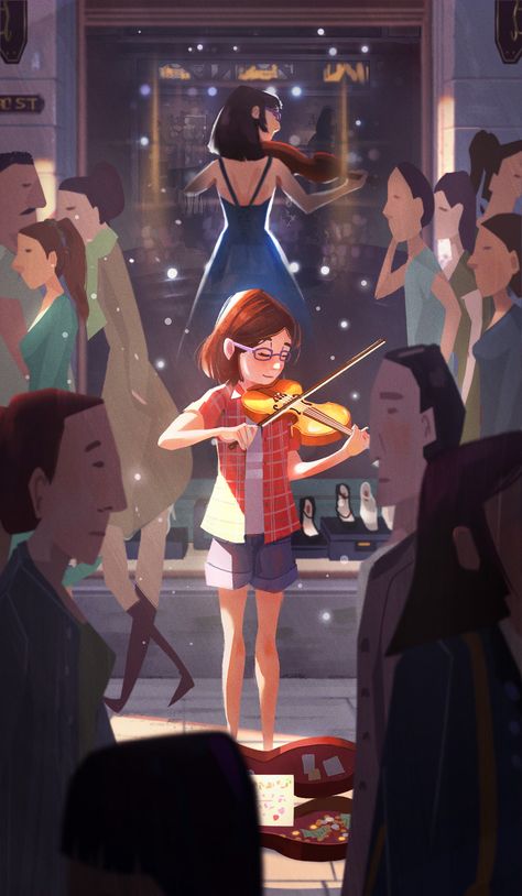 الفن الرقمي, 동화 삽화, Art Manga, Violinist, Dreamy Art, Girly Art, Pretty Art, Animation Art, Character Illustration