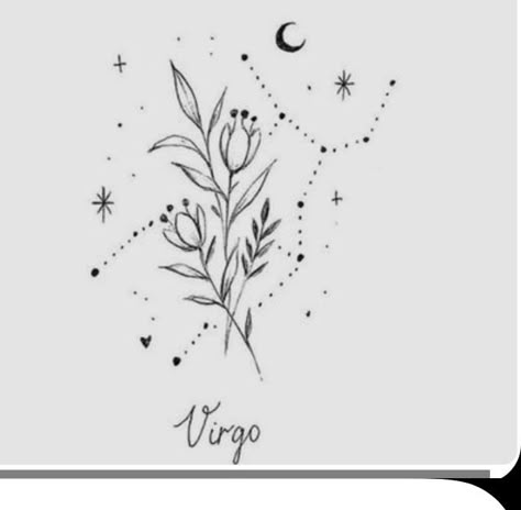 Virgo Tattoo Designs For Women, Virgo Flower Tattoo, Virgo Sign Tattoo, Tattoo Virgo, Virgo Flower, Tattoo Zodiac, Virgo Tattoo Designs, Virgo Constellation Tattoo, Baby Tattoo Designs