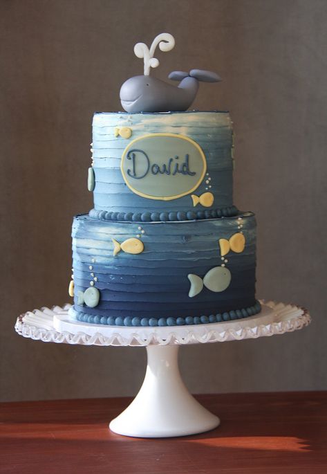 Whale Birthday Cake, Baby Shower Themes For Boys, Whale Cakes, Whale Party, Fox Cake, Whale Birthday, Ocean Baby Showers, Sea Cakes, Sea Baby Shower