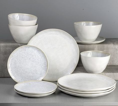 Dinnerware Sets | Stoneware, Bone China & Melamine | Pottery Barn Pottery Barn Dishes, Neutral Dinnerware, Modern Dishware, Casual Dinnerware Sets, Melamine Dinnerware Sets, Plates And Bowls Set, Casual Dinnerware, Ceramic Dinnerware Set, Stoneware Dinnerware Sets