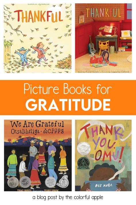 Check out this list of picture books to teach students important lessons on gratitude and being thankful. These read alouds are perfect for November or any time of the year you want to talk about being thankful in your elementary classroom. Gratitude Lessons Elementary, Books About Gratitude, November Read Alouds, Thanksgiving Read Aloud, Thankful Activities, Picture Books For Kids, Gratitude Activities, Being Thankful, Read Aloud Books