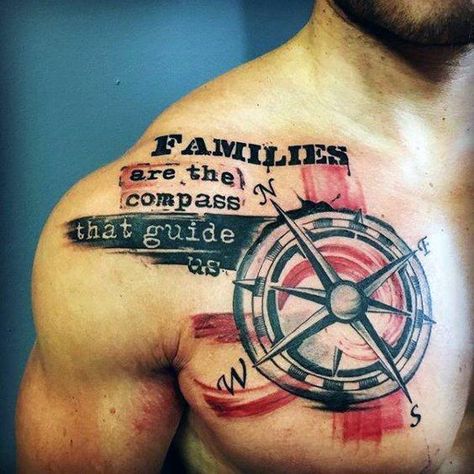 60 Red And Black Tattoos For Men - Manly Design Ideas Good Family Tattoo, Meaningful Tattoos For Men, Family Quotes Tattoos, Family Tattoos For Men, Tattoo Quotes For Men, Tattoo Quotes About Life, Family Tattoo Designs, Wild Tattoo, Trash Polka Tattoo