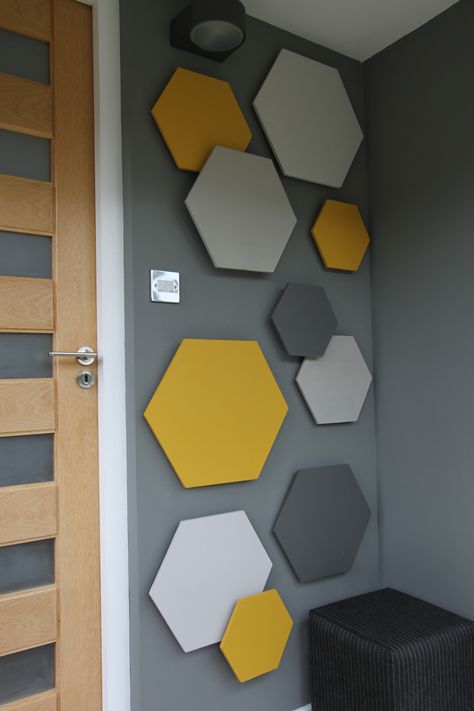 Hexagons - Wall Art Home Door Design, Diy Wall Painting, Diy Wand, Bedroom Wall Designs, Bedroom Wall Paint, Wall Paint Designs, Diy Wall, Diy Wall Decor, Door Design