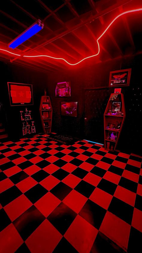 Neon Gothic Aesthetic, Neon Goth Aesthetic, Trippy Checkerboard, Checkerboard Aesthetic, Imvu Backgrounds, Neon Goth, Rave Aesthetic, Weirdcore Aesthetic, Neon Red