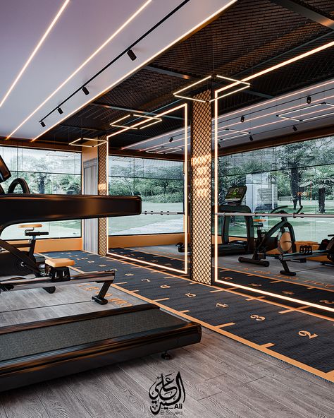 Minimal Gym Design, High End Gym Design, Fitness Decoration Gym, Commercial Gym Interior Design Ideas, Gym Room At Home Luxury, Gym Interior Ideas, Gym Ideas Design, Interior Gym Design, Gym In House