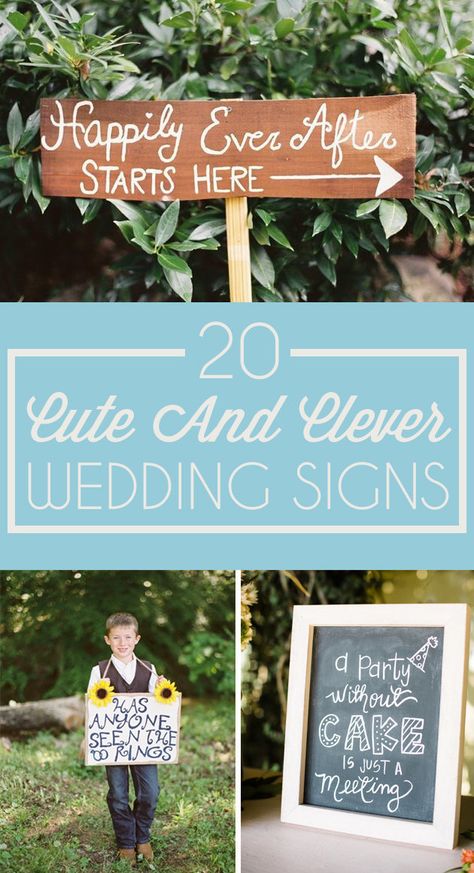 20 Cute And Clever Wedding Signs That Add A Little Somethin' To The Party Signs At Weddings Reception Cute Ideas, Wedding Signs Sayings, Bridal Signs Cute Ideas, Fun Wedding Signs Funny, Fun Wedding Signs Receptions, Sayings For Wedding Signs, Funny Wedding Signs Hilarious, Funny Wedding Signage, Cute Wedding Signs Quotes