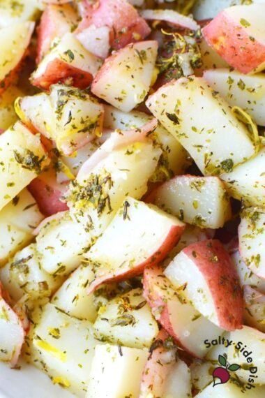 Potato Salad With Red Potatoes, Potato Salad Without Mayo, No Mayo Potato Salad, Zucchini Tomato Casserole, Mayo Potato Salad, Red Potato Salad Recipe, Salty Side Dish, Perfect Salad Recipe, Zucchini Recipes Baked