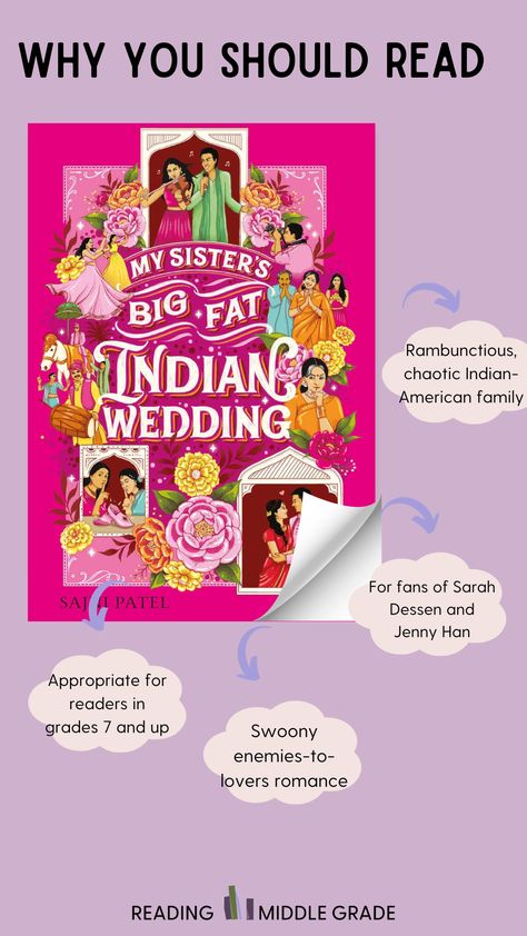 My Sister’s Big Fat Indian Wedding is a chaotic story about family and music and featuring a swoony enemies-to-lovers romance. This is appropriate reading for upper middle school and high school students because it includes Indian culture, thoughts on college admission, and how to deal with parental pressure. Readers who enjoy family-centered stories with a sweet romance subplot will adore this one. #indian #book #weddingbook Indian Romance Books, Indian Books, Indian Books On Wattpad, Wattpad Indian Romance Books, South Asian Books, Wattpad Indian Dark Romance Books, Indian Non Fiction Books, College Romance Books, Romcom Books