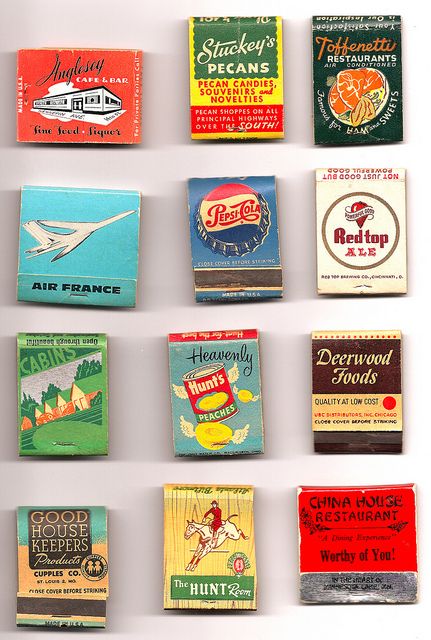 vintage #matchbook #frontstriker display To Order your Business' own branded #matchbooks GoTo: www.GetMatches.com or CALL 800.605.7331 TODAY! Vintage Matchbooks, Matchbook Art, Matchbox Art, Vintage Packaging, Light My Fire, Vintage Things, Hotel Bar, Vintage Graphic Design, Vintage Labels