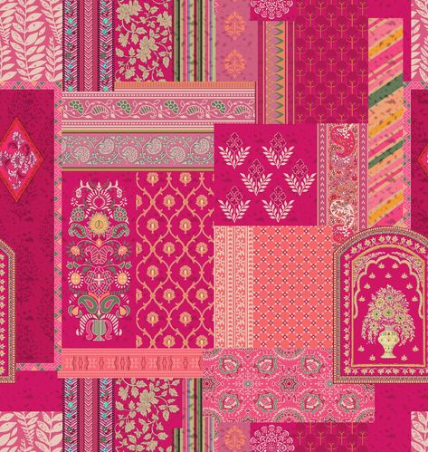 Indian Printed Fabric, Indian Fabric Prints, Mugal Prints, Rajasthani Fabric, Rajasthani Prints, Motif Arabesque, Mughal Art Paintings, Print Design Art, Textile Prints Design