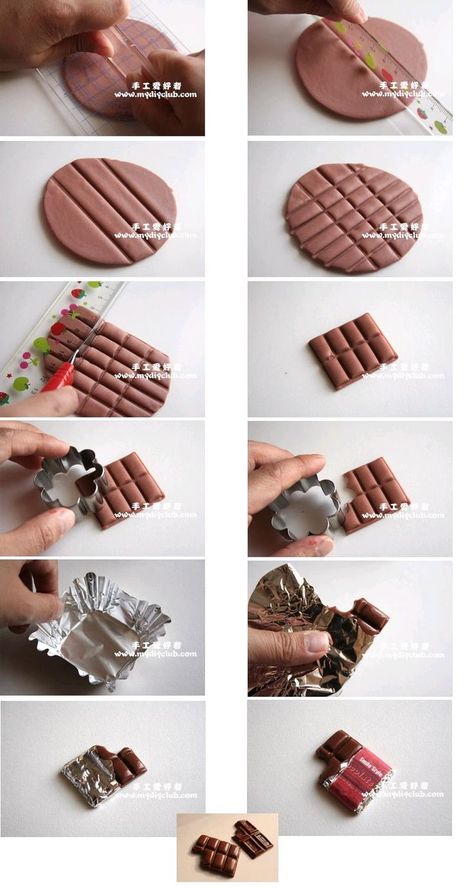 Fimo Clay Miniatures, Miniature Food Tutorials Polymer Clay, Mini Food Polymer Clay, Dollhouse Diy Ideas Simple, Polymer Clay Charm Tutorial, Polymer Clay Crafts Food, Easy Clay Food Ideas, Mini Food Clay Diy, Polymer Clay Food Charms