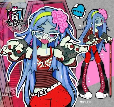 Monster High, Pink Hair, Cartoon Characters, Twitter, Pants, Red, Hair, Pink, Blue