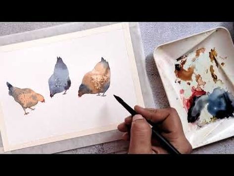 Easy Watercolor hen painting. TRICK INCLUDED. Loose painting for beginners. - YouTube Hen Painting, Watercolor 101, Loose Painting, Beginner Drawing Lessons, Loose Watercolor Paintings, Nature Journaling, Bird Watercolor Paintings, Chicken Painting, Art Tutorials Watercolor