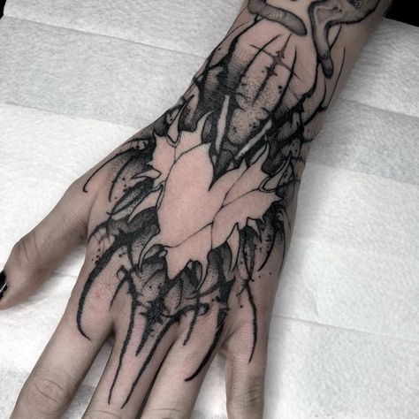 Hand Tats, Creepy Tattoos, Red Ink Tattoos, Gothic Tattoo, Tattoo Style Drawings, Tattoo Project, Real Tattoo, Dark Tattoo, Celebrity Tattoos