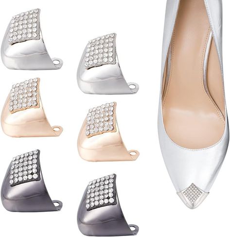 Metal Shoes, Make Your Own Shoes, Pointy Shoes, Rhinestone High Heels, Old Shoes, Point Shoes, Diy Shoes, Painted Shoes, Crystal Rhinestone