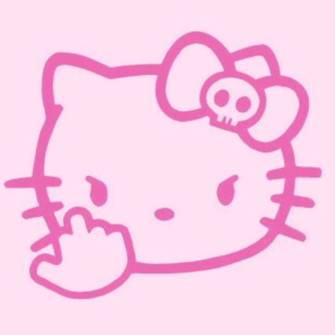 Pink Y2k Drawing, Hello Kitty Middle Finger, Cute Heart Drawings, Pink Wallpaper Hello Kitty, Hello Kitty Videos, Hello Kitty Aesthetic, Emo Wallpaper, Hello Kitty Characters, Kitty Drawing