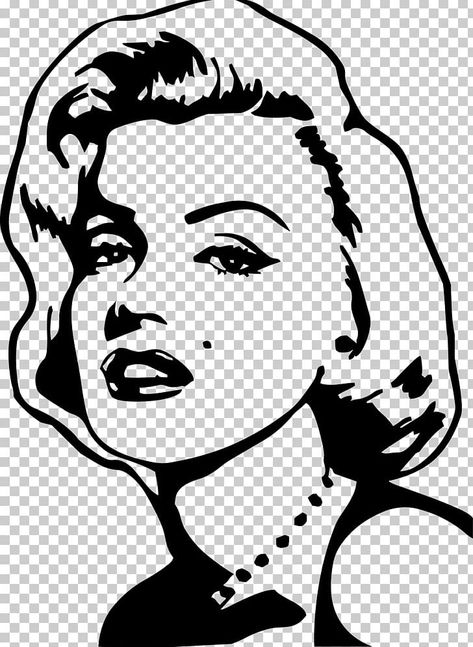 Pop Art Black And White, Monroe Drawing, Marilyn Monroe Drawing, Marilyn Monroe Pop Art, Free Wall Art, Pop Art Drawing, Elephant Drawing, Drawing Stencils, Silhouette Clip Art