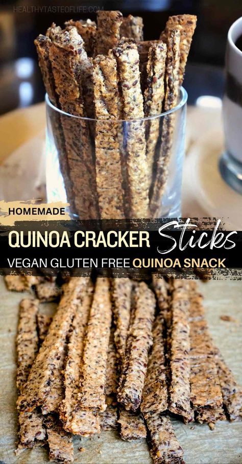 Seed Crackers Recipe, Quinoa Snacks, Healthy Crackers, Healthy Snack Bars, Healthy Quinoa, Plats Healthy, Gluten Free Crackers, Homemade Crackers, Quinoa Healthy