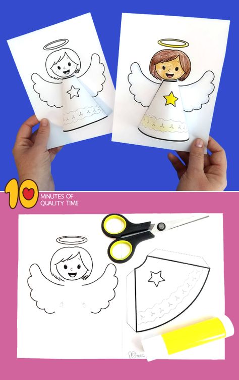 Angel craft template K5 Crafts, Angel Crafts For Kids, Christmas Sunday School, Christmas Angel Crafts, Paper Angel, Sunday School Crafts For Kids, Christmas Arts And Crafts, Bible Crafts For Kids, Angel Crafts