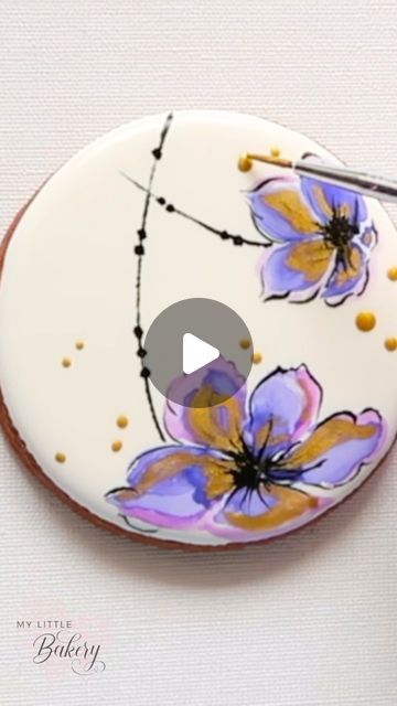 Watercolor On Cookies, Watercolor Cookies Royal Icing, Watercolor Cookies, Painted Cookies, Instagram Cookies, Paint Cookies, Fun Cakes, Video Reels, Cookie Art